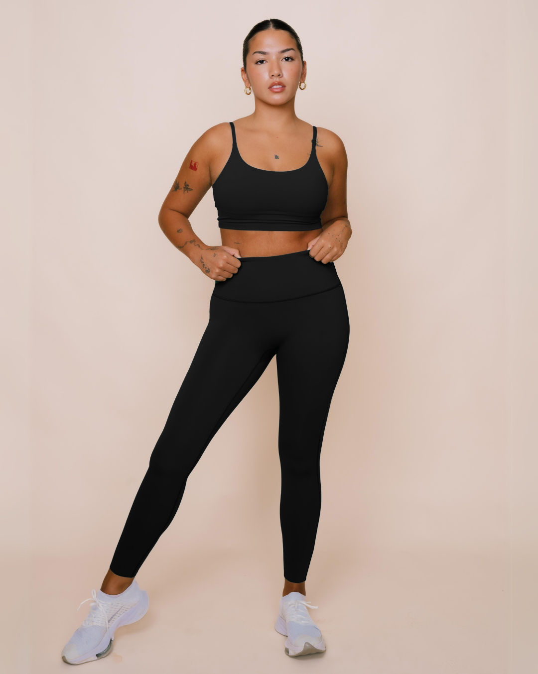 High waisted black leggings for yoga