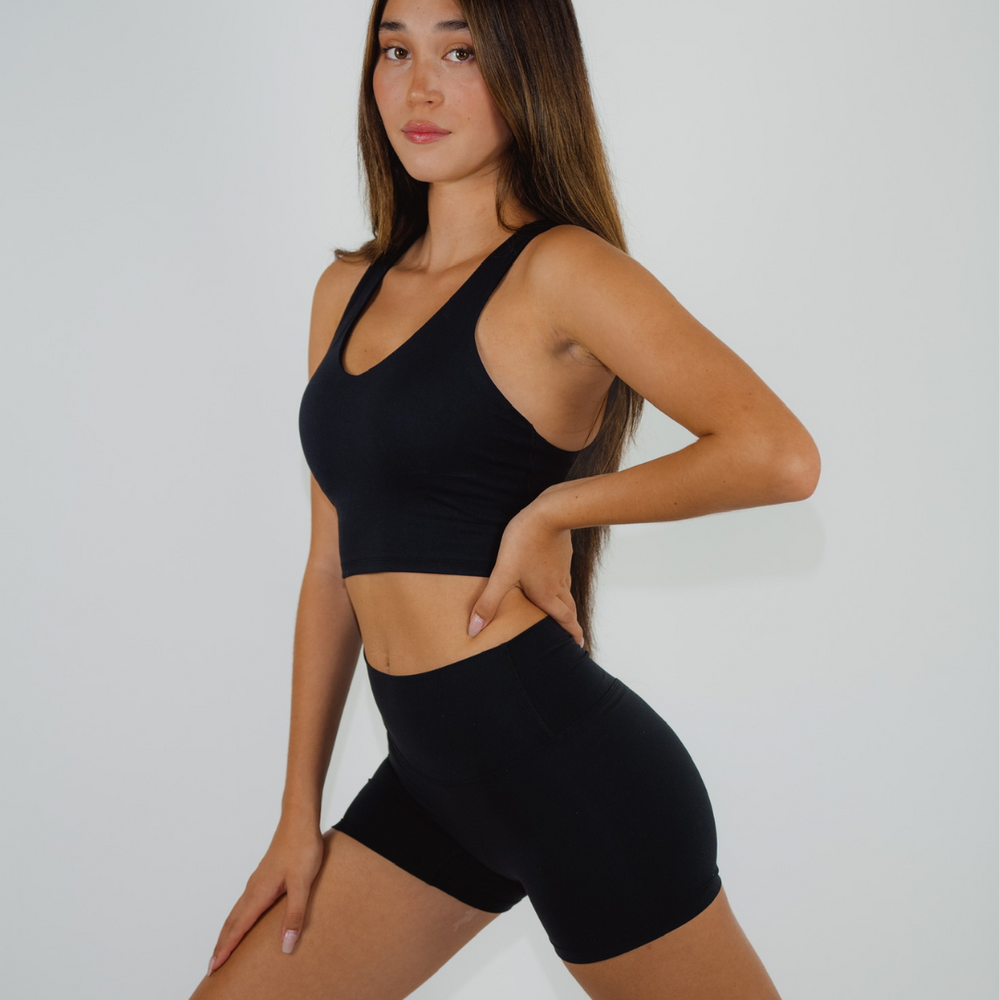 
                  
                    Comfortable black exercise clothing
                  
                