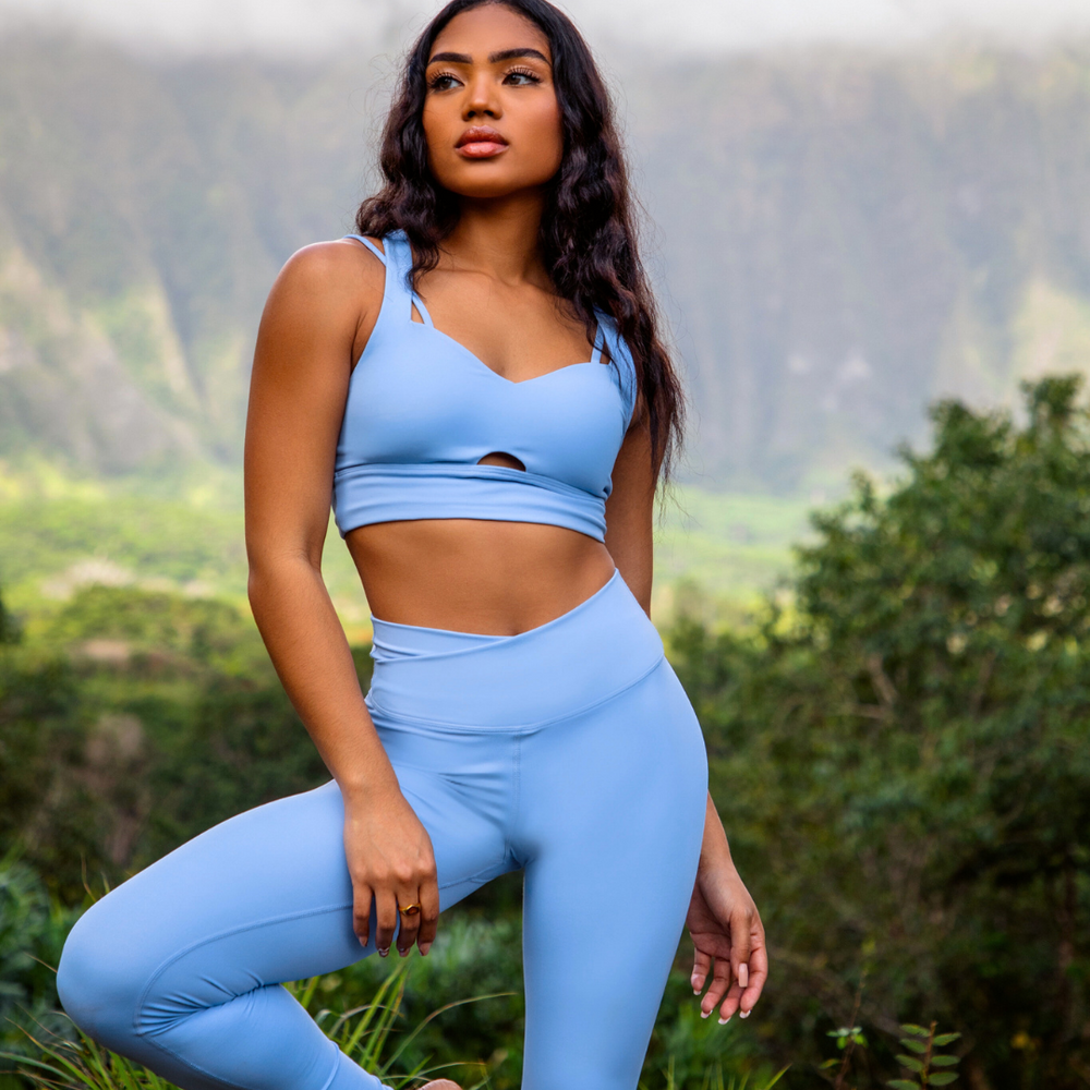 
                  
                    Buttery soft blue yoga leggings for everyday practice
                  
                