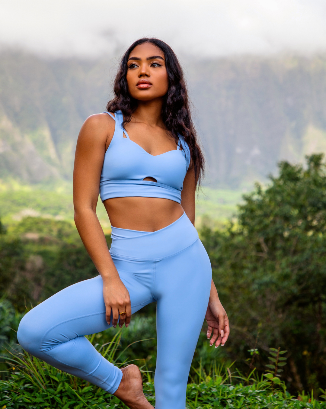 
                  
                    Buttery soft blue yoga leggings for everyday practice
                  
                