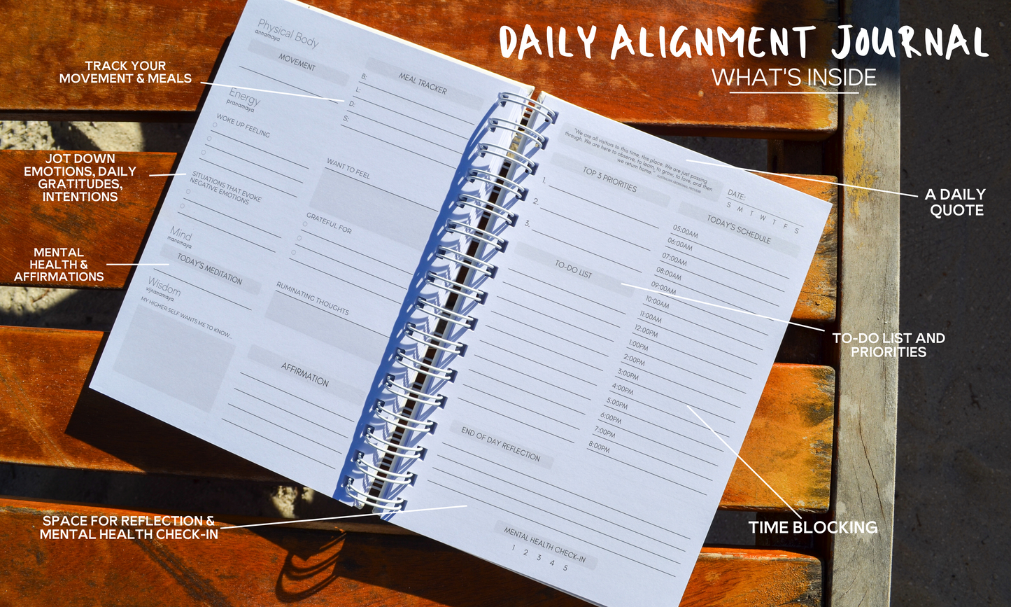 Daily Alignment Journal - Guided Wellness Prompts & Productivity – Kosha Fit