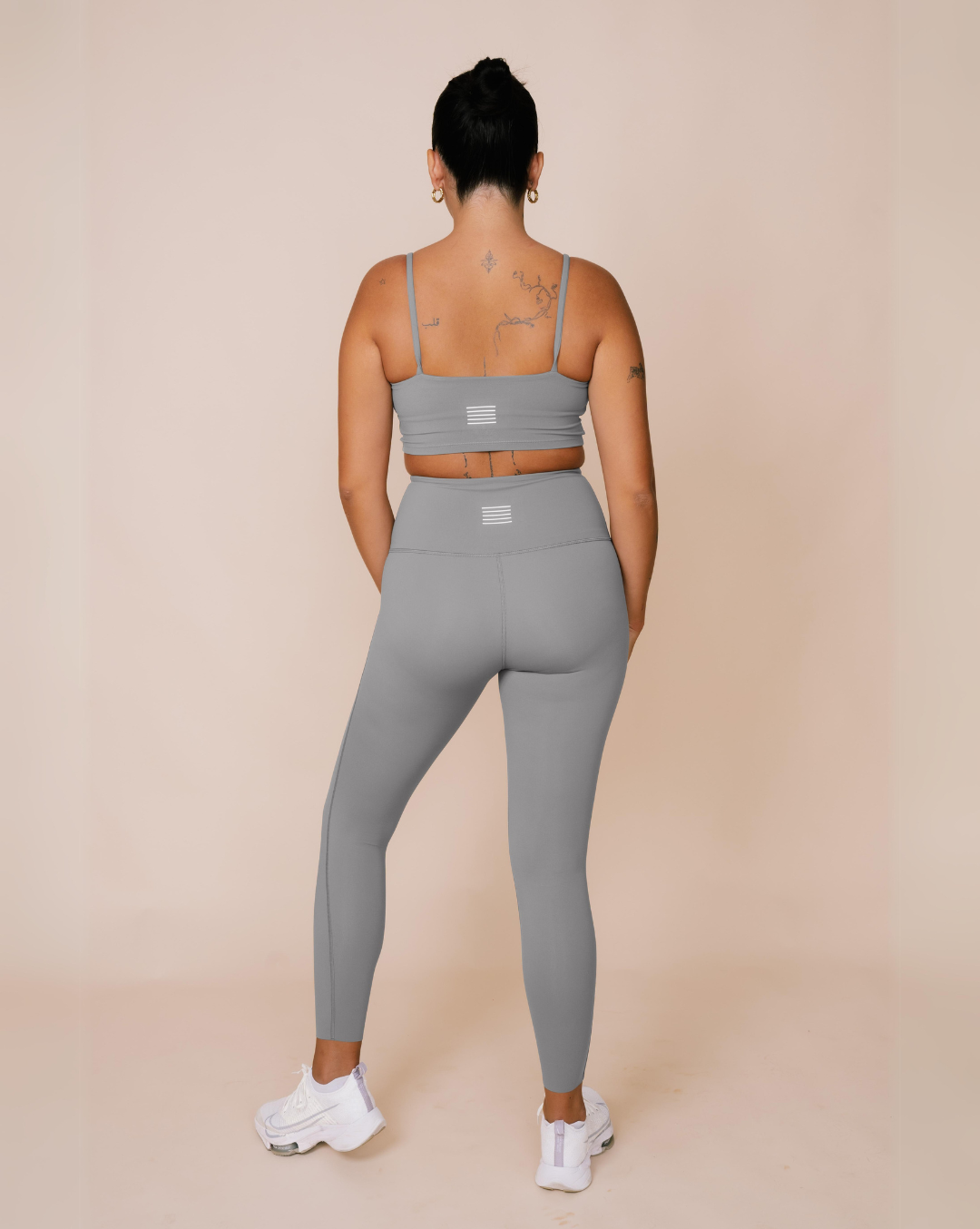 Gray supportive tank top for yoga