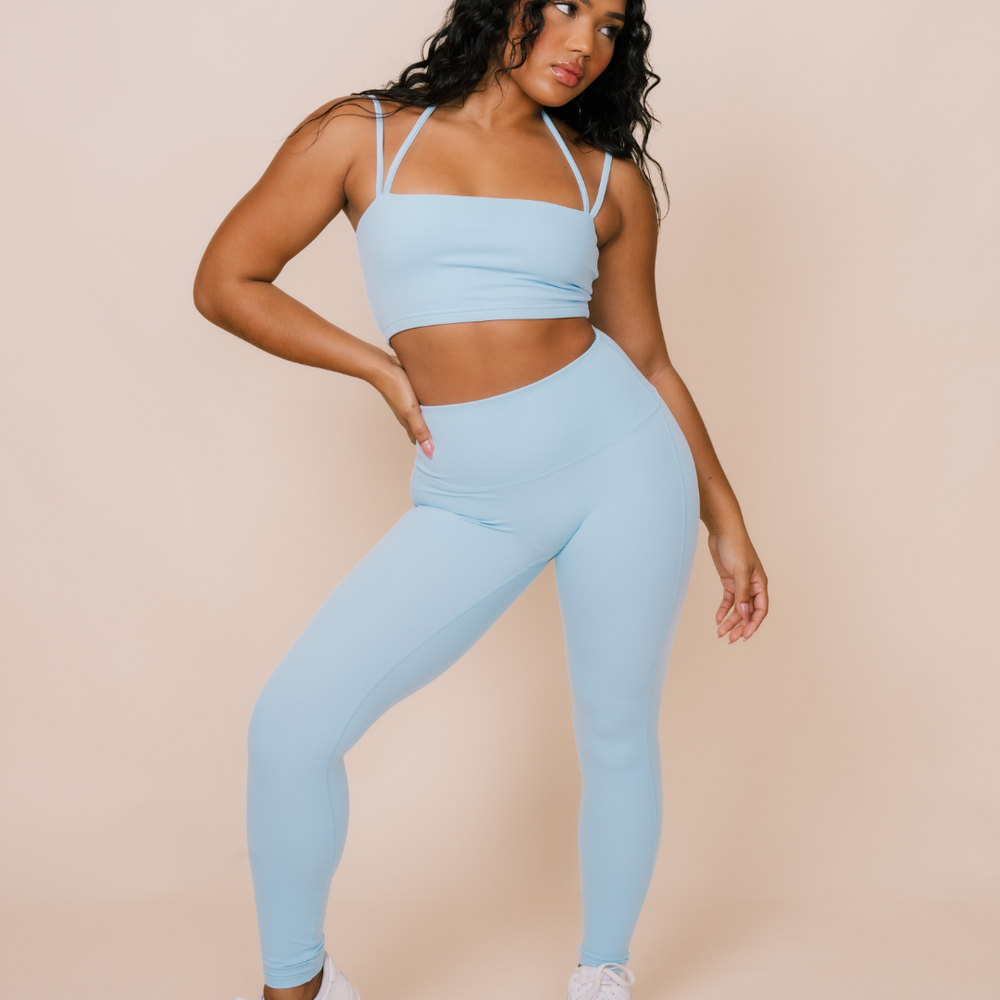 Relaxed-fit athleisure set in aqua blue