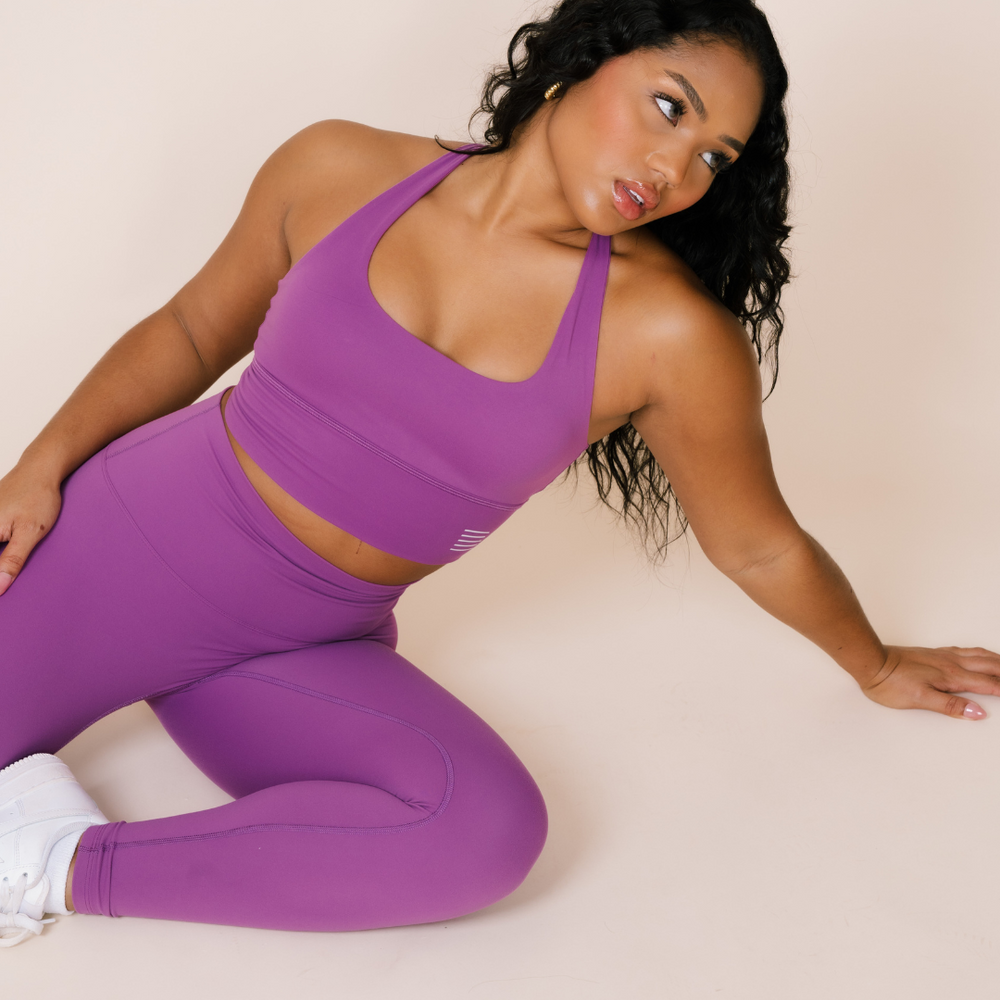 Supportive and chic purple yoga set