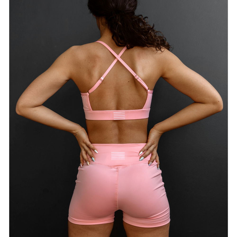 
                  
                    Trendy pink athleisure shorts
                  
                