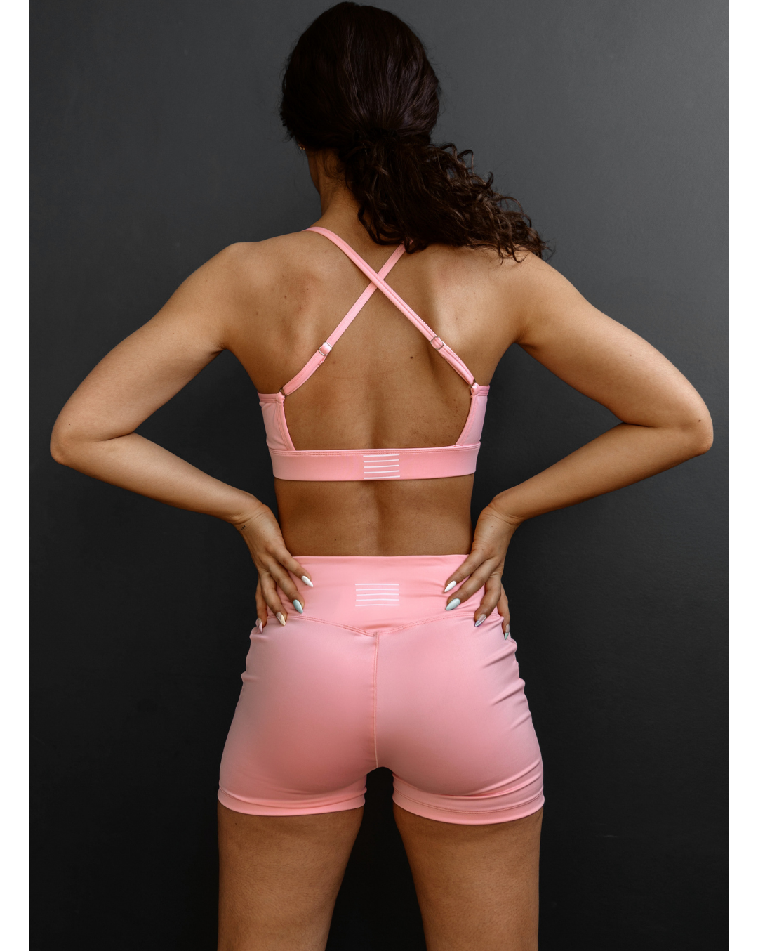 
                  
                    Trendy pink athleisure shorts
                  
                
