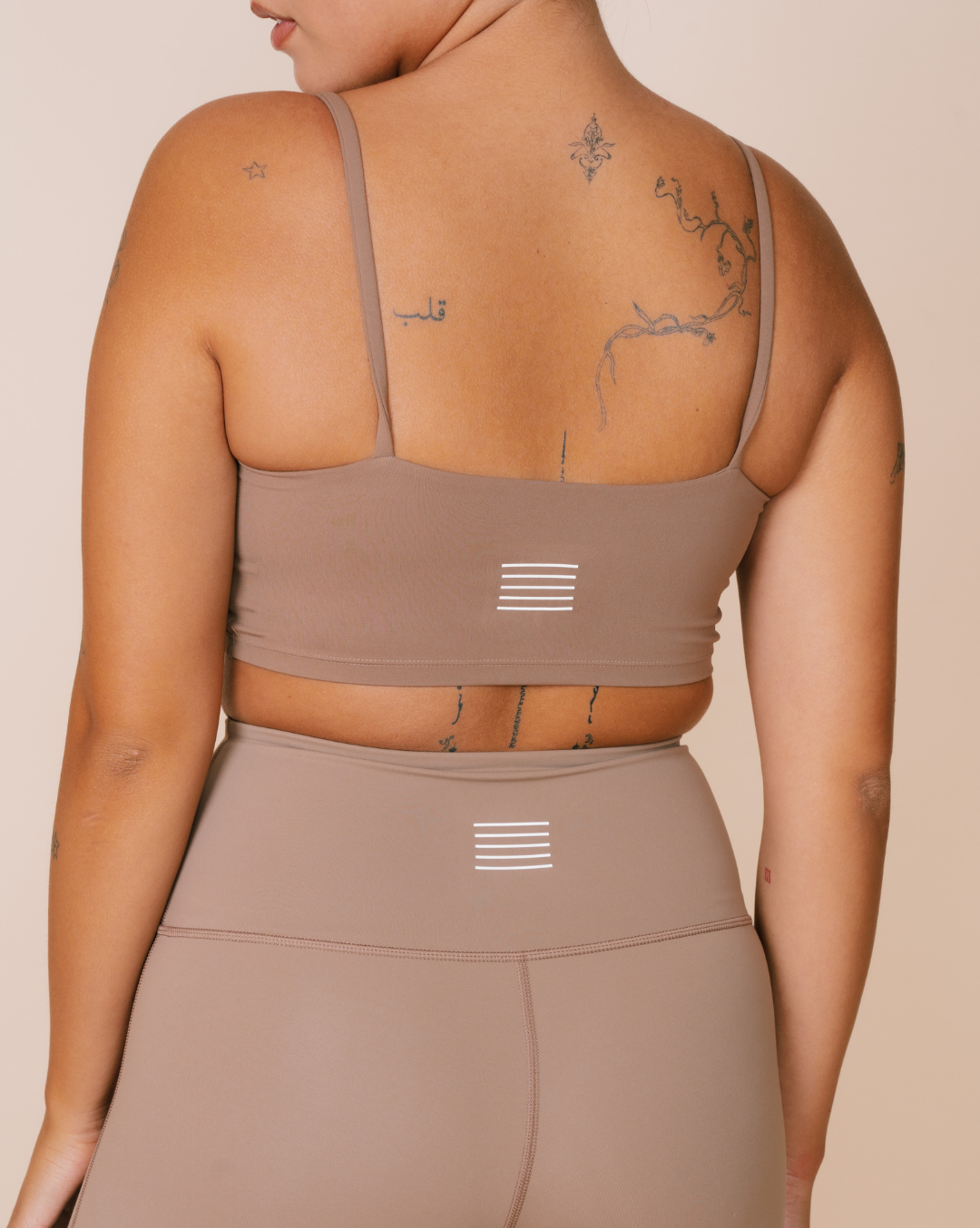 Premium fitness clothing in flesh-toned hues