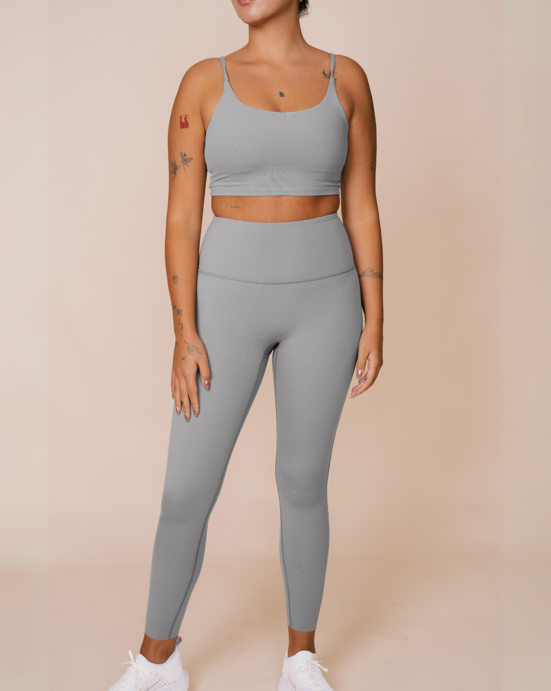 Gray activewear for yoga and pilates