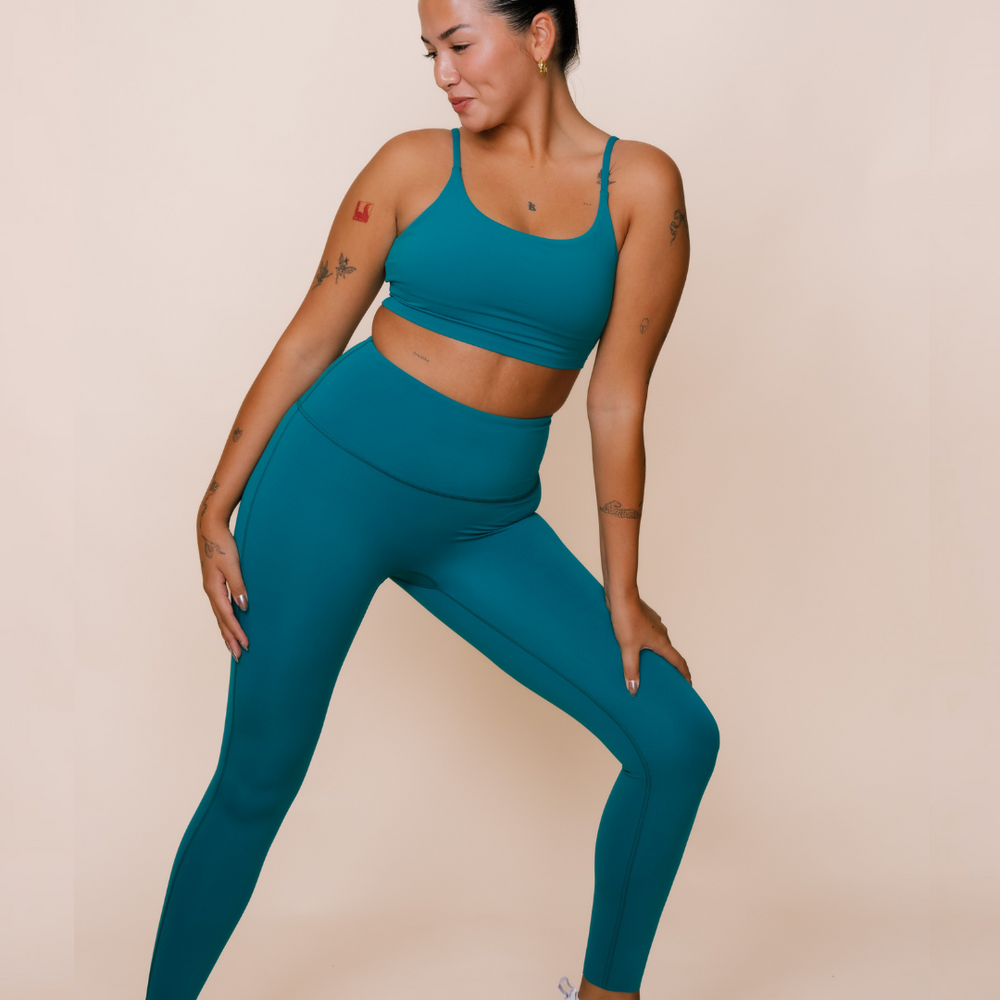 
                  
                    Teal green yoga attire for all body types
                  
                
