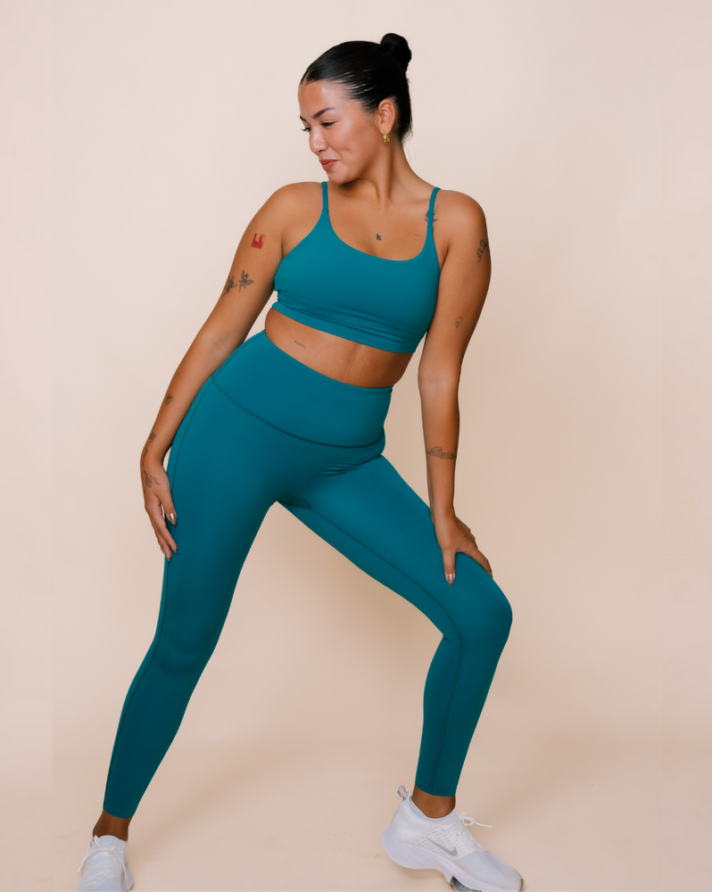 
                  
                    Teal green yoga attire for all body types
                  
                