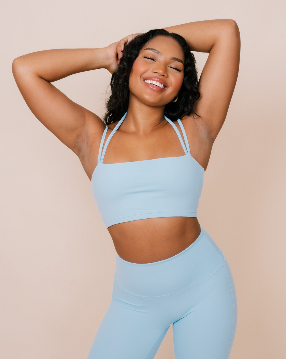 Bras and Shorts Blue Yoga.