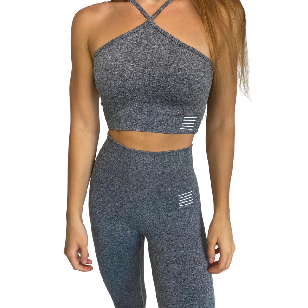 
                  
                    Durable exercise clothing in gray
                  
                