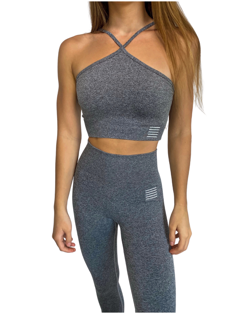 
                  
                    Durable exercise clothing in gray
                  
                