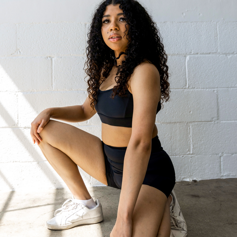 Black yoga shorts for women