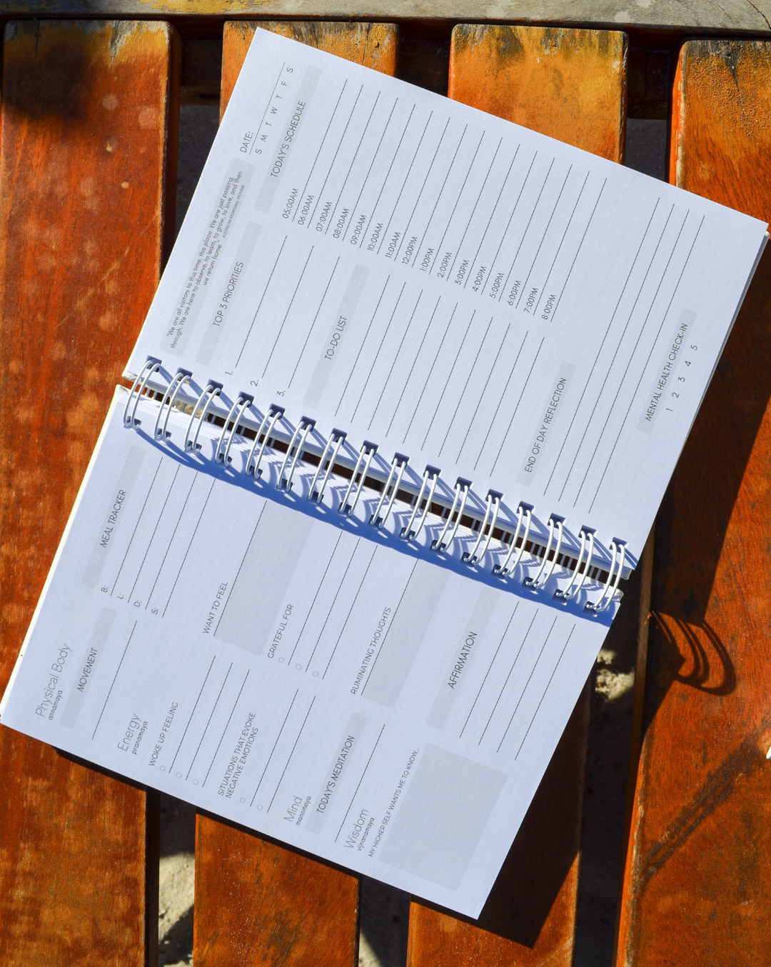 Guided daily journaling notebook