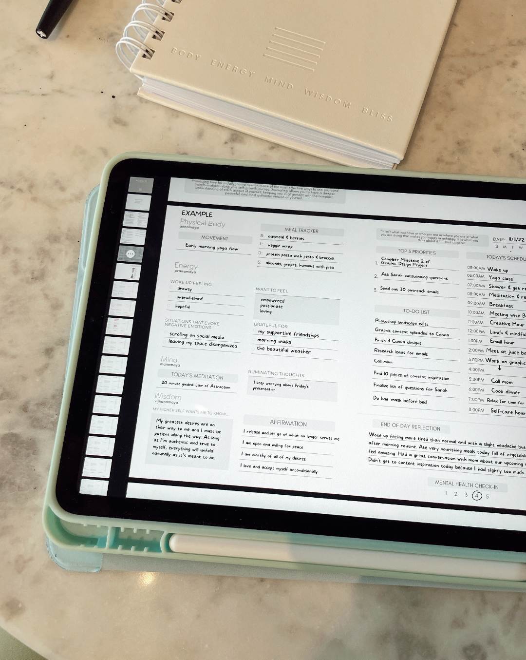 Digital daily journal app
