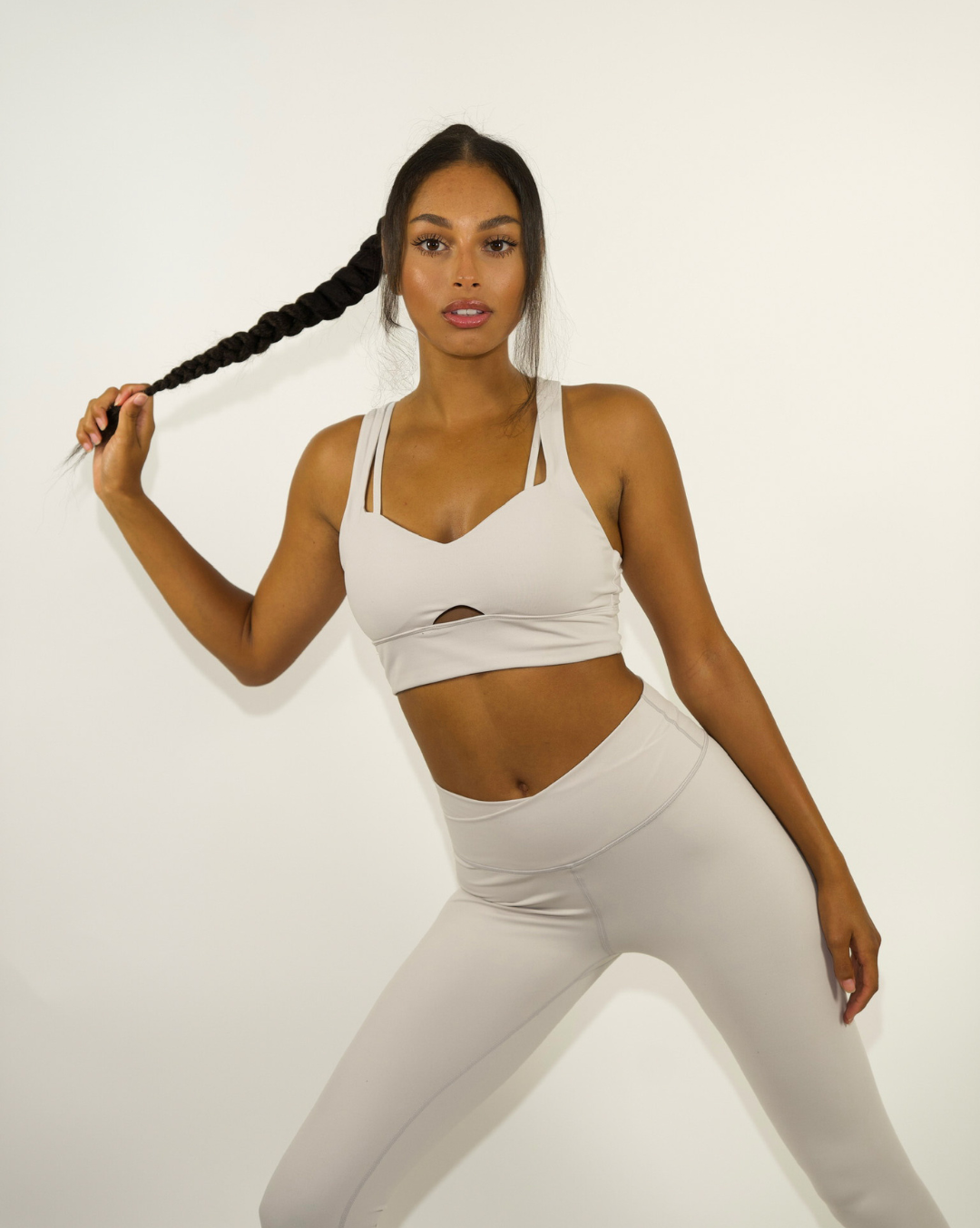 
                  
                    Fashionable white workout clothing
                  
                
